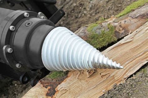 log splitting cone for skid steer|auger drive log splitters.